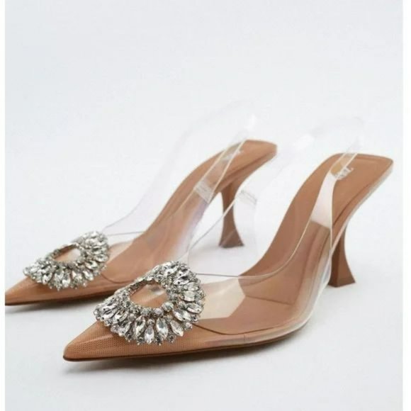 ZARA Jewel Vinyl High Heels - Picture 8 of 11